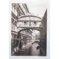 Heliograwiura. Tryptyk widoków Wenecji. Calli e Canali in Venezia, 1891.
